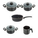 Ver imagem 3 de Jogo Panelas 5 Peças Aço Vítreo Preto Cerâmica Indução Jjb