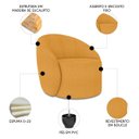 Ver imagem 5 de Sofá 2 Lugares 140cm Wendi e Poltrona Steve Boucle Mostarda I01 - Mpozenato