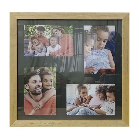 Quadro Multifotos 8 Fotos de 10x15 Paspatur Preto 30x30