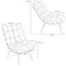 Kit 2 Poltronas Decorativas Sala de Estar Costela L02 Bouclê Preto - Lyam Decor - 5