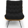 Kit 2 Poltronas Decorativas Sala de Estar Costela L02 Bouclê Preto - Lyam Decor - 3