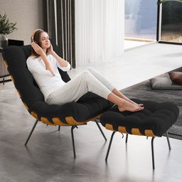 Kit 2 Poltronas Decorativas Sala de Estar Costela L02 Bouclê Preto - Lyam Decor - 2