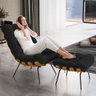 Kit 2 Poltronas Decorativas Sala de Estar Costela L02 Bouclê Preto - Lyam Decor - 2