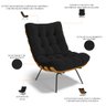 Kit 2 Poltronas Decorativas Sala de Estar Costela L02 Bouclê Preto - Lyam Decor - 4