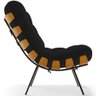 Kit 2 Poltronas Decorativas Sala de Estar Costela L02 Bouclê Preto - Lyam Decor - 6