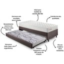 Ver imagem 4 de Bicama Box Solteiro Corino Linho 88x188x28 Cm com Colchão Ecoline D33 Espuma Ecoflex