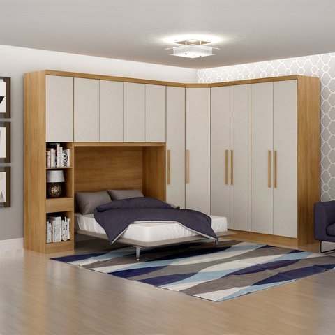 Guarda-Roupa Casal 11 Portas 6 Peças Modulado Cairo Marrom/Cumaru/Fendi