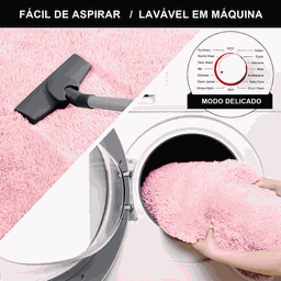 Tapete Pelo Alto Felpudo Peludo Macio Anti Derrapante Alérgico Rosa Bebê Coração 140 Cm Sala Quarto - 2