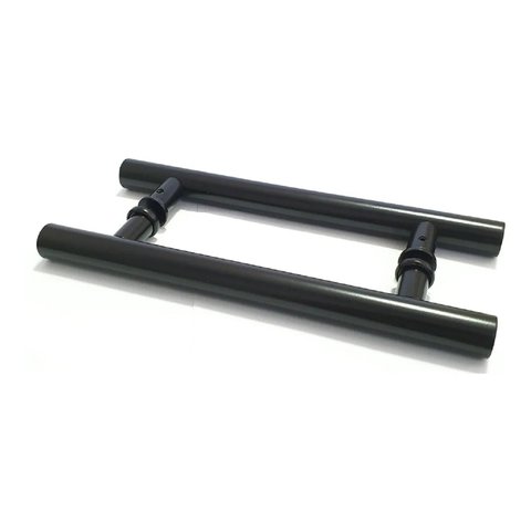 Puxador alumínio tubular redondo para portas 30x40cm preto