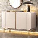 Ver imagem 1 de Aparador Buffet para Sala de Jantar 2 Portas Orgânico Pozzi B01 Off White - Lyam Decor