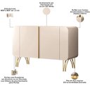 Ver imagem 3 de Aparador Buffet para Sala de Jantar 2 Portas Orgânico Pozzi B01 Off White - Lyam Decor