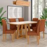 Mesa 1,60 com 6 Cadeiras Espanha Cinamo/off Prem/terrac - M. Arapongas Cinamomo/off Premium/ - 2