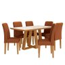 Mesa 1,60 com 6 Cadeiras Espanha Cinamo/off Prem/terrac - M. Arapongas Cinamomo/off Premium/ - 1