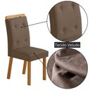 Ver imagem 3 de Mesa de Jantar Yasmin 180cm Tampo Mdf com 6 Cadeiras Carol Veludo Capuccino//off White