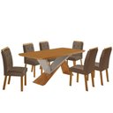 Ver imagem 5 de Mesa de Jantar Yasmin 180cm Tampo Mdf com 6 Cadeiras Carol Veludo Capuccino//off White