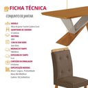 Ver imagem 2 de Mesa de Jantar Yasmin 180cm Tampo Mdf com 6 Cadeiras Carol Veludo Capuccino//off White