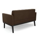 Ver imagem 5 de Sofá Namoradeira 2 Lugares Base de Madeira Preto Elisa Suede Marrom D03 - D'Rossi