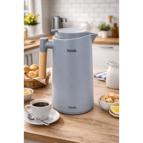 Garrafa Térmica Amsterdã com Cabo de Madeira 1 Litro - Sortida