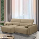 Ver imagem 1 de Sofá Decorativo Sala de Estar Ibiza 4 Lugares 280cm Reclinável e Retrátil Bouclê Bege G89