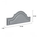 Ver imagem 3 de Cabeceira Casal Luxo 140x60 Courino Cinza Tachas Fumê