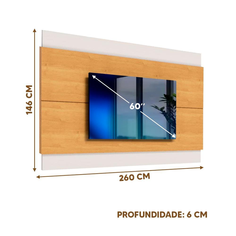 Painel Para Tv Até 60 Polegadas Nature Off White Classic Imcal - 4