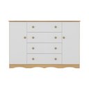 Ver imagem 1 de Cômoda Infantil 125cm 2 Portas e 4 Gavetas Realeza Multimóveis Mp4455 Madeirado/branco Madeirado/