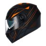 Capacete Shiro Sh-600 Elite Preto Fosco Laranja Tamanho 64 - 1