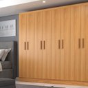 Ver imagem 1 de Móveis para Quarto Guarda-Roupa 8 Portas Paris Amarelo/Cinnamomo