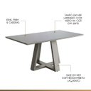 Ver imagem 3 de Mesa de Jantar Retangular Tampo de Vidro 6 Lugares 180x100cm Liandra Off White CCS