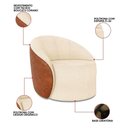 Ver imagem 3 de Poltrona Sala Orgânica Kit 2 Lua Giratória Sintético Pu Nozes/bouclê D03 - D'Rossi Cor Bege