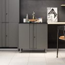 Ver imagem 7 de Conjunto Armário Multiuso 4 Portas Aéreo 2 Portas e Balcão Multibox 