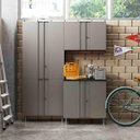 Ver imagem 1 de Conjunto Armário Multiuso 4 Portas Aéreo 2 Portas e Balcão Multibox 