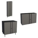 Ver imagem 3 de Conjunto Armário Multiuso 4 Portas Aéreo 2 Portas e Balcão Multibox 