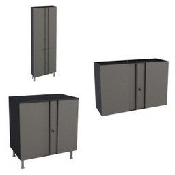 Conjunto Armário Multiuso 4 Portas Aéreo 2 Portas e Balcão Multibox  - 3