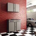 Ver imagem 1 de Conjunto Armário Aéreo 2 Portas com Balcão 2 Portas 2 Gavetas Multibox