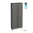 Ver imagem 5 de Conjunto Armário Multiuso 4 Portas e Balcão 2 Portas 2 Gavetas Multibox Cinza