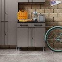 Ver imagem 7 de Conjunto Armário Multiuso 4 Portas e Balcão 2 Portas 2 Gavetas Multibox