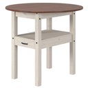 Ver imagem 2 de Mesa Redonda com 4 Banquetas em Madeira Maciça Branco Envelhecido