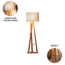 Luminária Tripé Moderna Ibiza Sala Leitura Luxo com Cupula e Pés em Madeira Cor Off White - 5