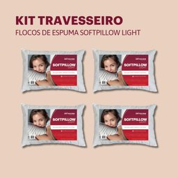 Kit Travesseiro Flocos de Espuma Orthocrin Softpillow Light - 3