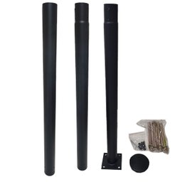 Poste Iluminaçao Publica Aço 3 Metros Pintura Eletrostatica Barra Suporte Luminaria Refletor Comerci - 2