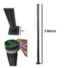 Poste Iluminaçao Publica Aço 3 Metros Pintura Eletrostatica Barra Suporte Luminaria Refletor Comerci - 3