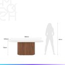 Ver imagem 6 de Mesa de Jantar Retangular C/ Vidro para 6 Lugares Kalina 180 Cm - Off White Fosco C/ Canella