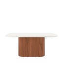 Ver imagem 1 de Mesa de Jantar Retangular C/ Vidro para 6 Lugares Kalina 180 Cm - Off White Fosco C/ Canella