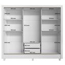 Ver imagem 6 de Guarda Roupa Casal Itália 3 Portas de Correr com Espelho 2 Gavetas MDF-MDP Branco Brilho Cômoda