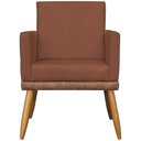 Ver imagem 6 de Poltrona Decorativa Lis Corino e Pé Palito 30 Cm Castanho - Terracota Suede Corino