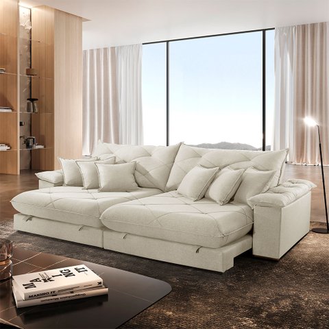 Sofá Ágata Linho Dois Módulos de 80 Cm B25 Meu Sofá Online