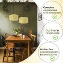 Ver imagem 4 de Pendente Palha Indiana Artesanal Redondo Rustico Mesa Nat57