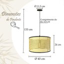 Ver imagem 7 de Pendente Palha Indiana Artesanal Redondo Rustico Mesa Nat57