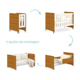 Quarto de Bebê Berço Evolution + Cômoda 6 Gvts + 02 Colchões:savana - 2